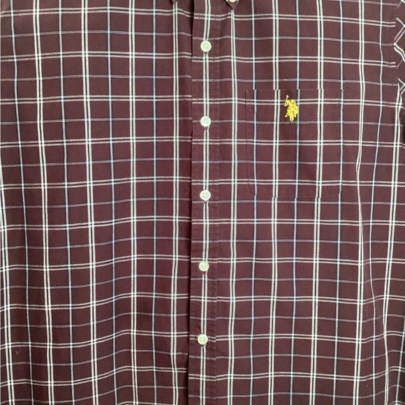 U.S. Polo Assn. Men's Maroon Plaid Shirt, Size XL - Picture 6 of 10